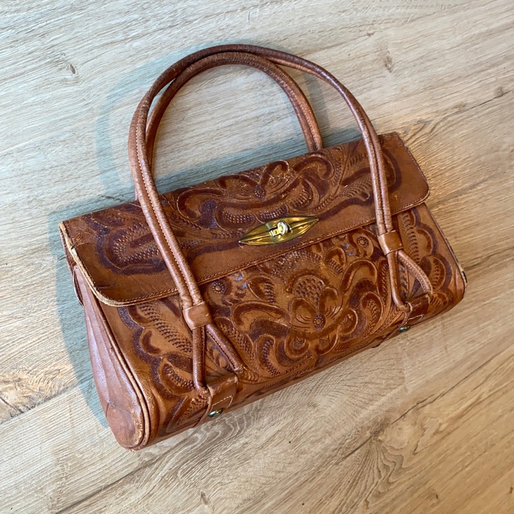 Vintage tooled leather purse